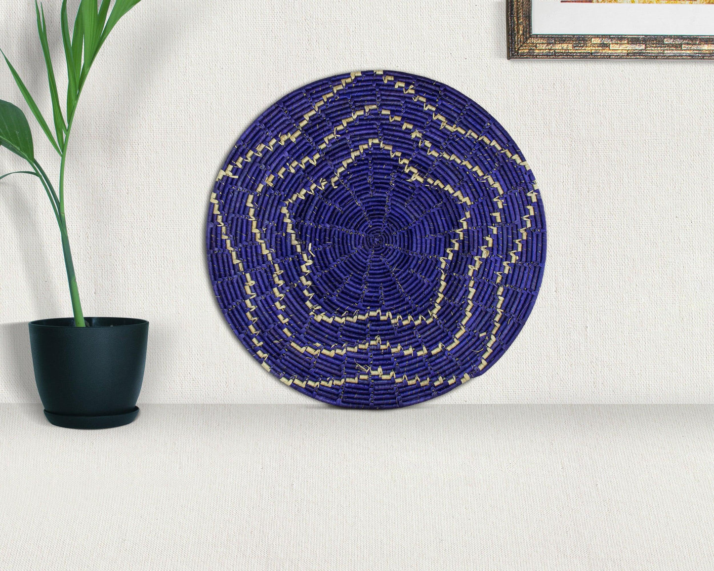 Blue Crimson Star Mat Wall Basket 14-inch MT-202-15