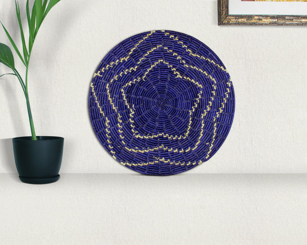 Blue Crimson Star Mat Wall Basket 14-inch