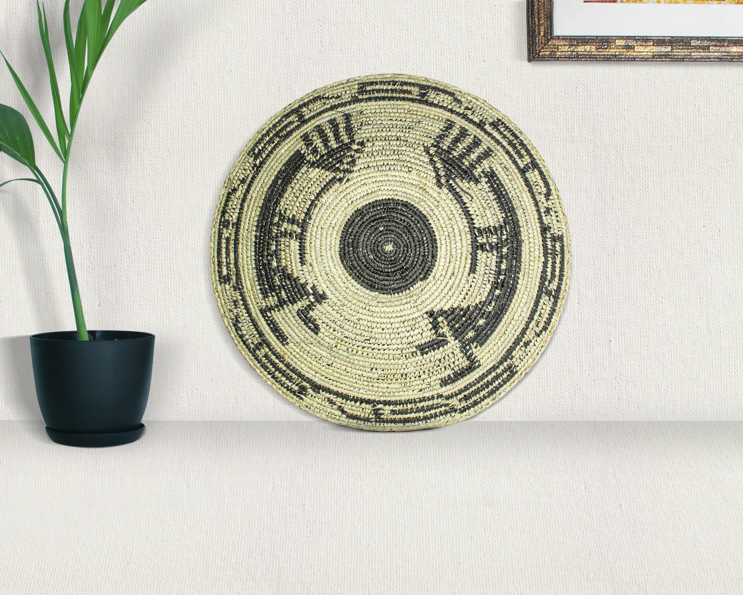 Black Kokopelli Basket 14-inch BSK-142-15