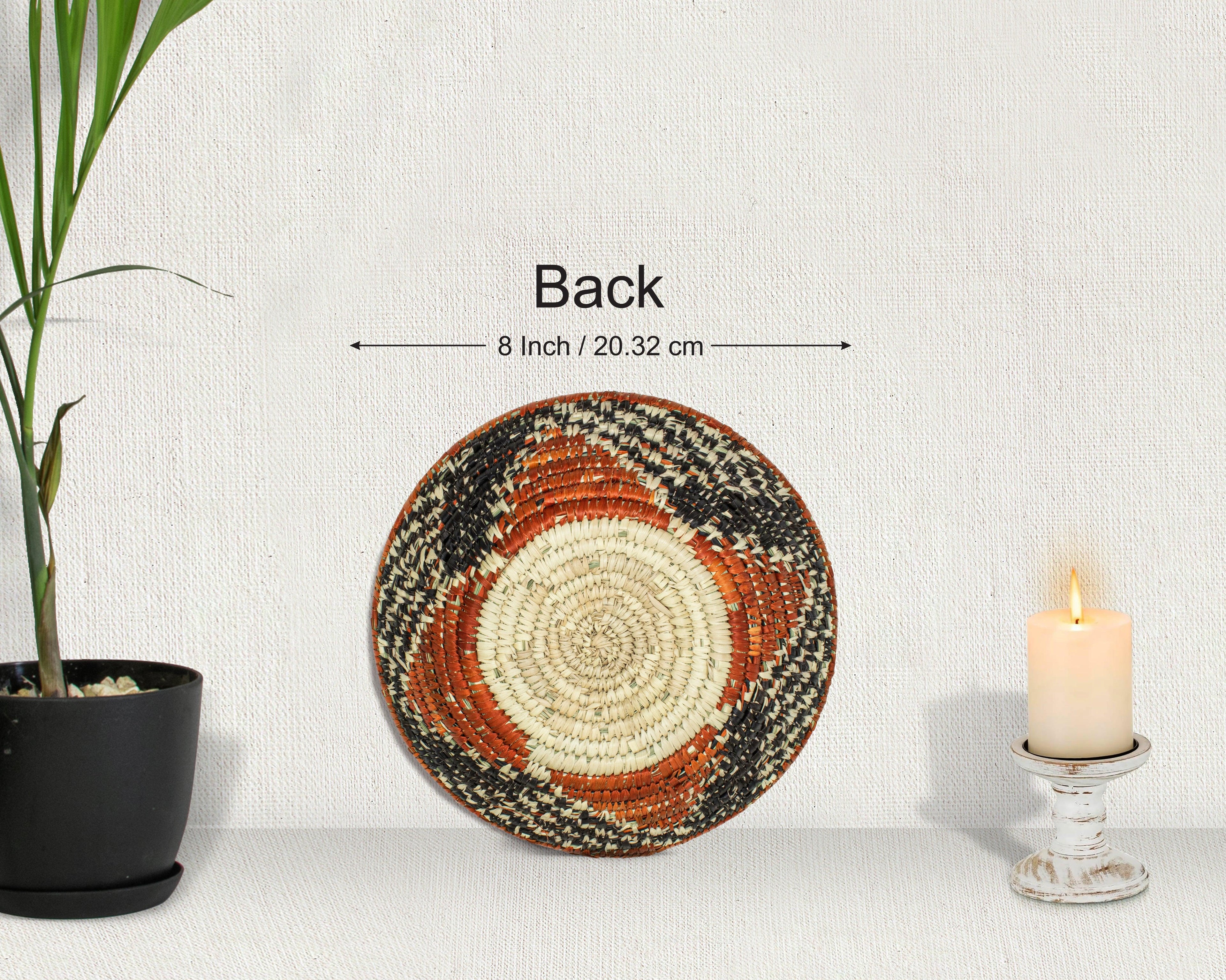 Mosaic Desert Platter Brown Bowl Basket 8-inch LBW-455-7 A