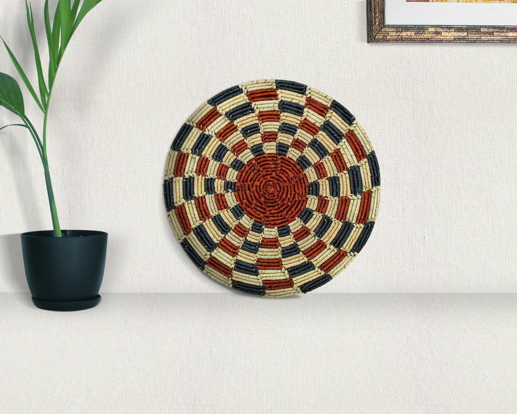 12" Dia Helix Cinnabar Flat Basket