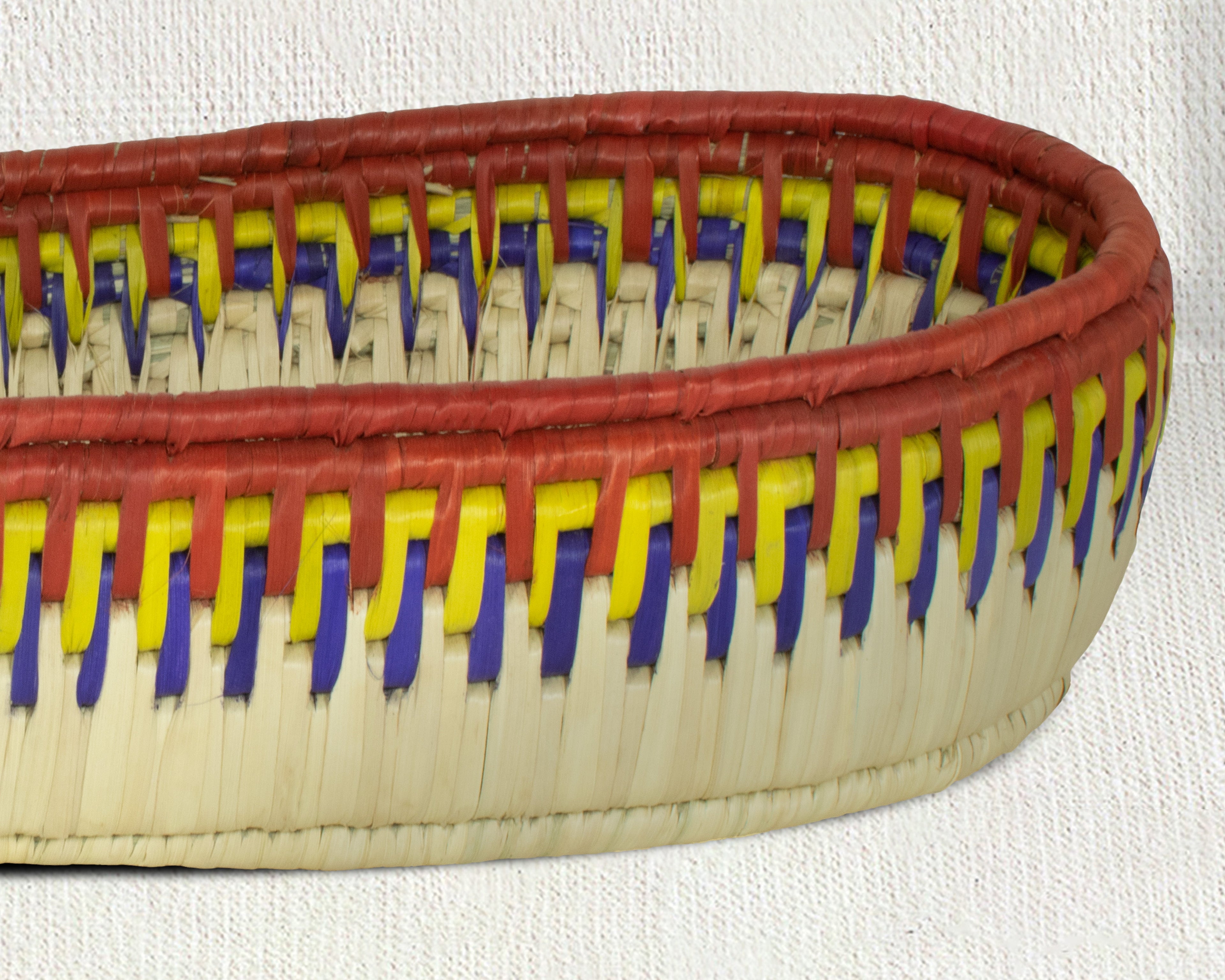 Brown & Natural Woven Oval Bread Tray OT-1006-L