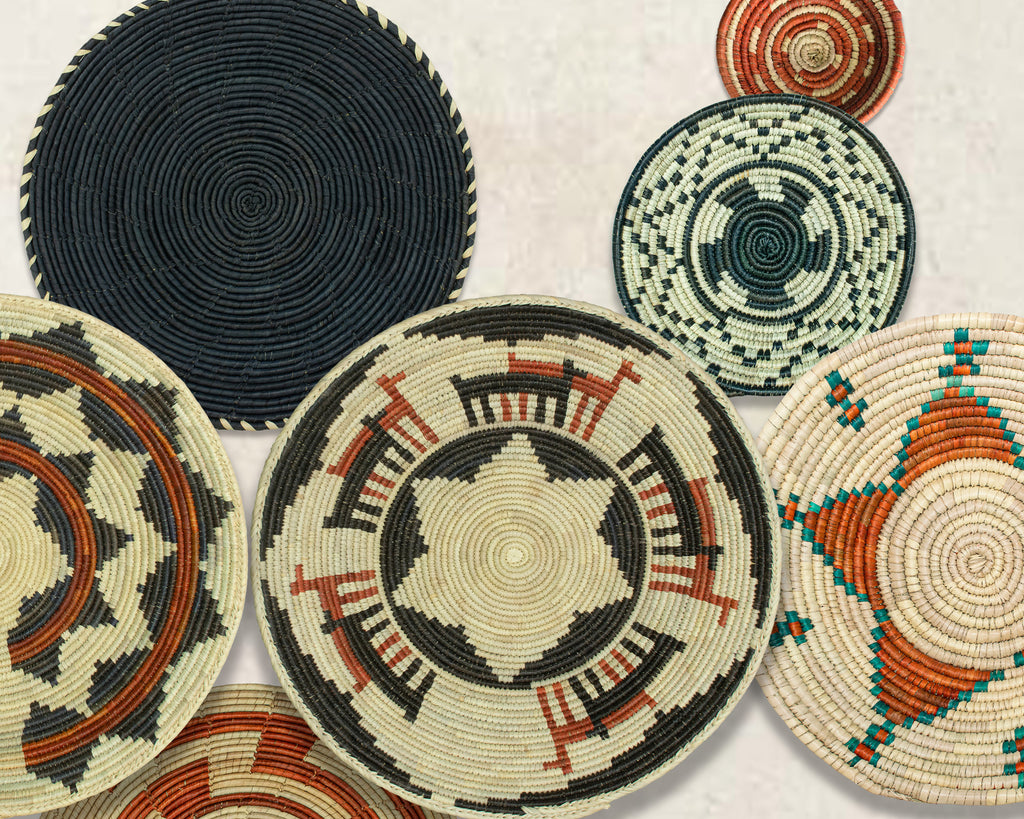Set of 10 Handwoven wall baskets SET-405-10 N