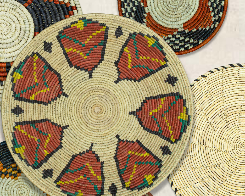 Set of 6 Handwoven wall baskets SET-388-6 N