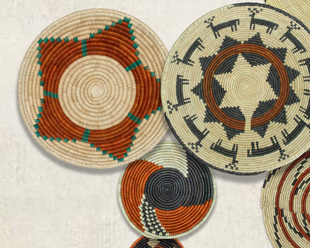 Set of 10 Handwoven wall baskets SET-404-10 N