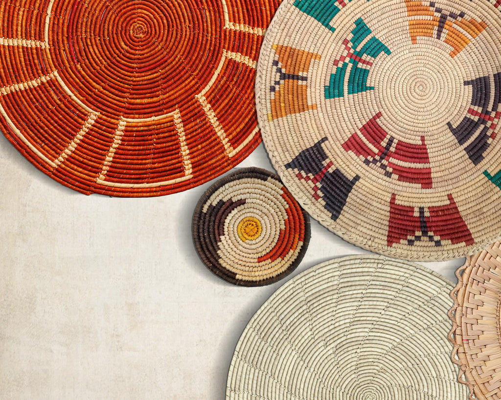 Set of 15 Handwoven wall baskets SET-126-15 N