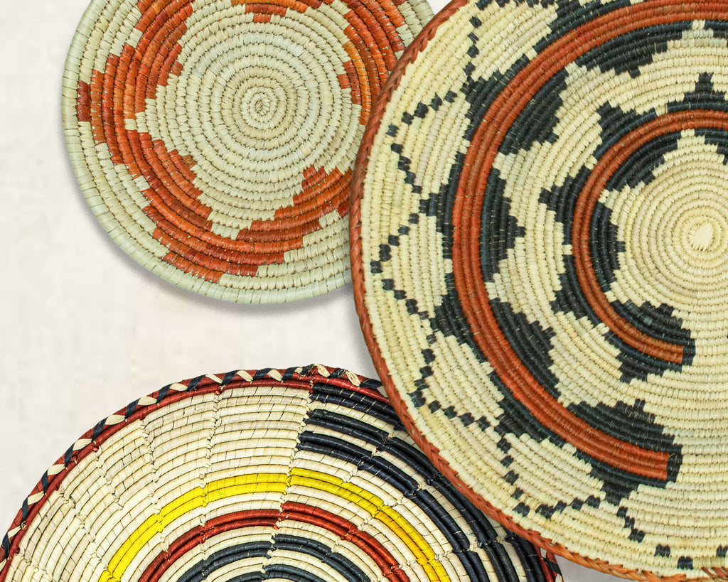 Set of 6 Handwoven wall baskets SET-396-6 N