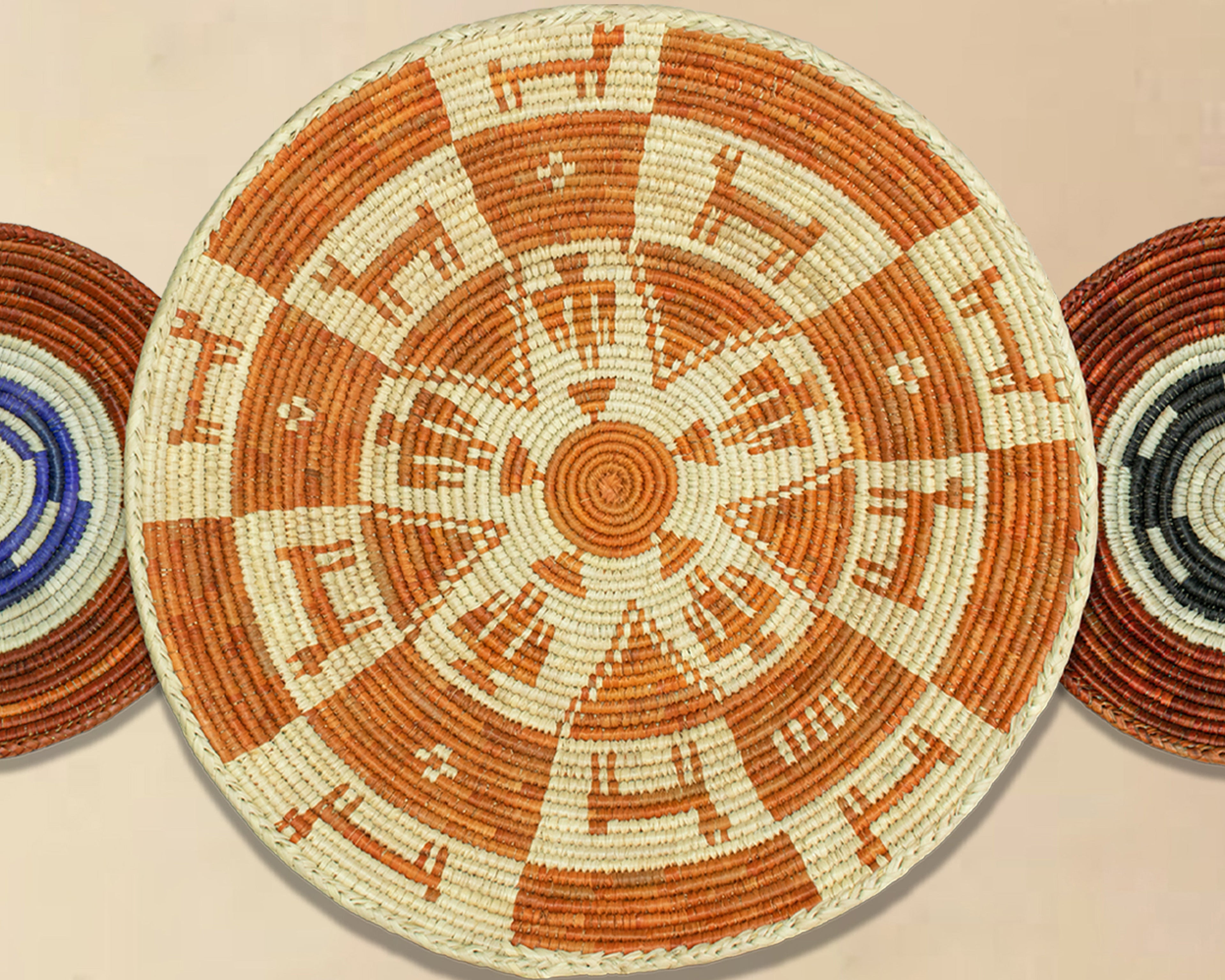 Set of 3 Handwoven wall baskets SET-214-3 N