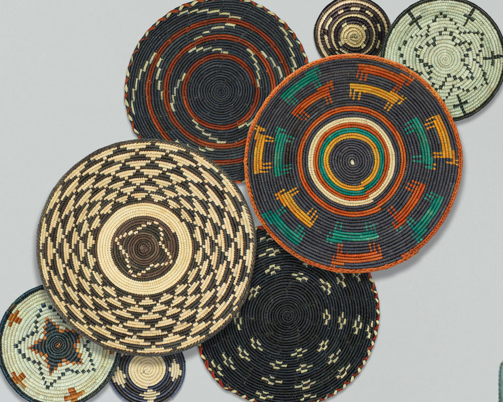 Set of 8 Handwoven wall baskets SET-255-8 N