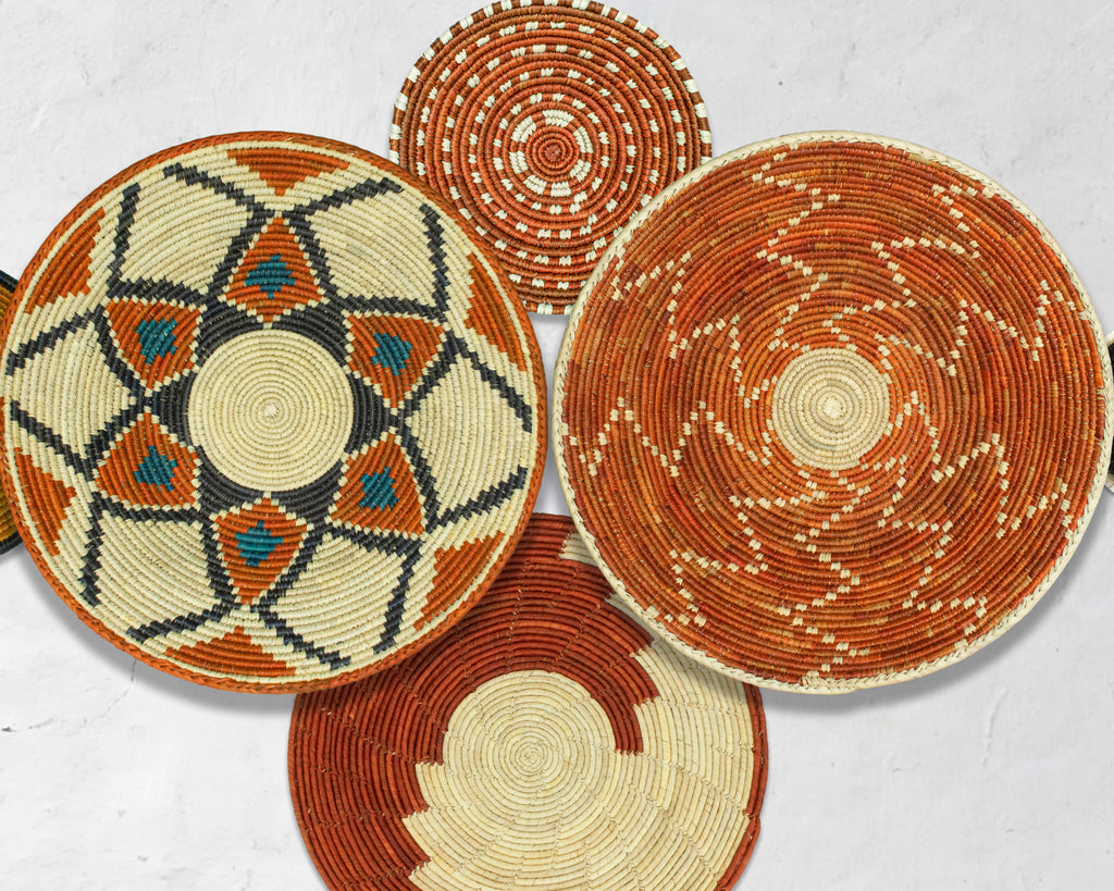 Set of 6 Handwoven wall baskets SET-399-6 N