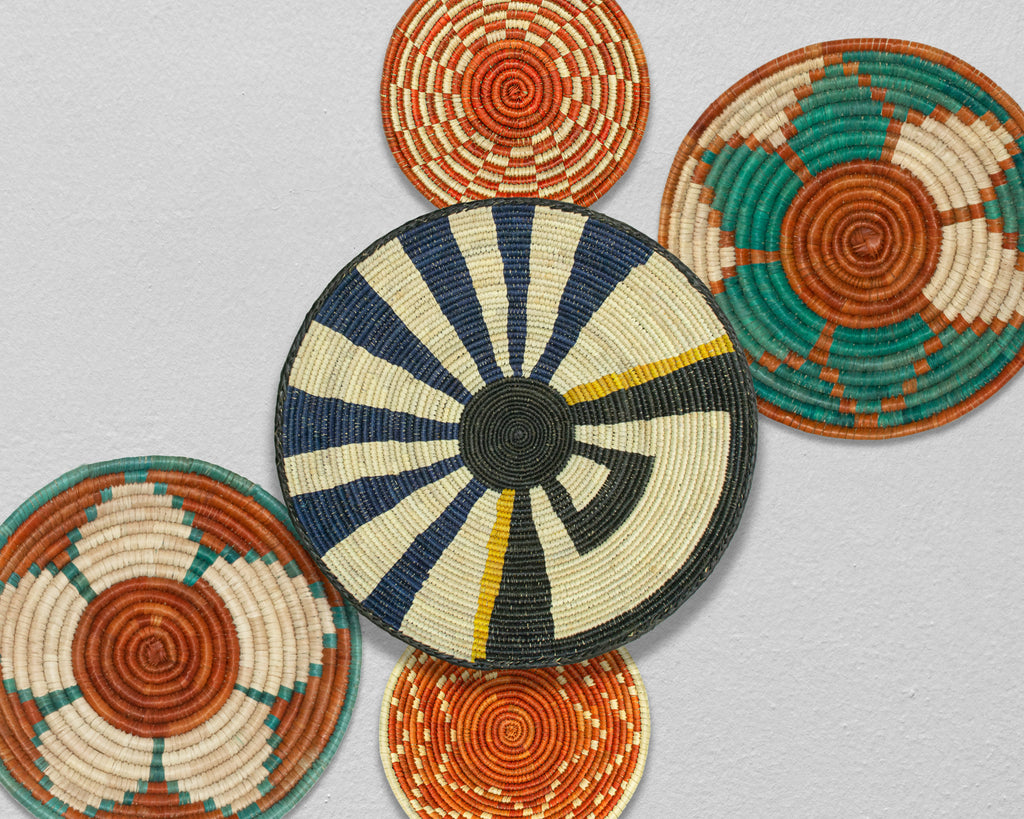 Set of 6 Handwoven wall baskets SET-392-6 N