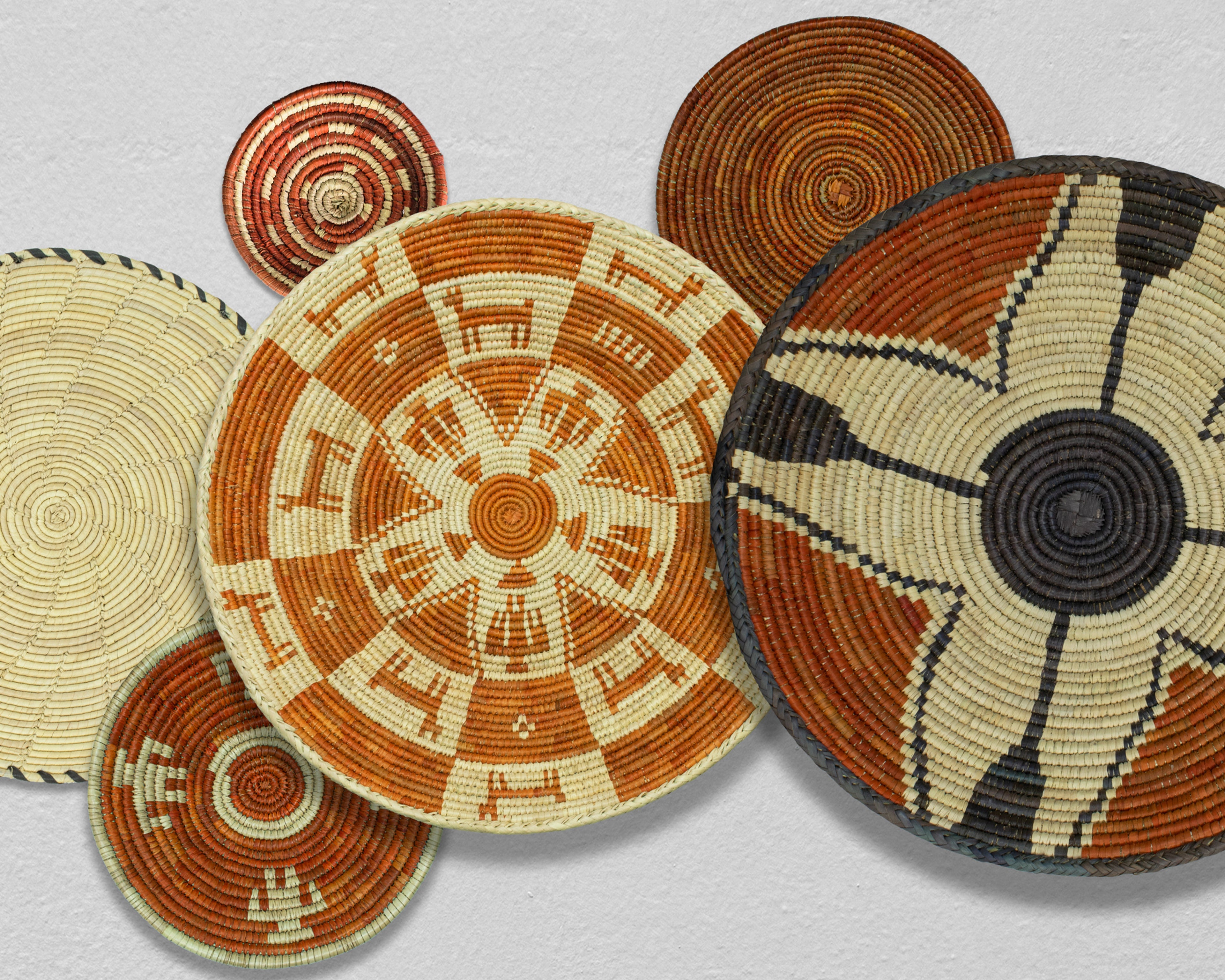 Set of 6 Handwoven wall baskets SET-270-6 N