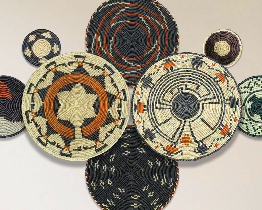 Set of 8 Handwoven wall baskets SET-247-8 N