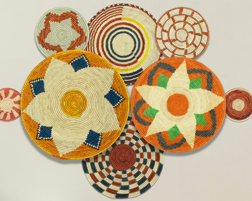 Set of 8 Handwoven wall baskets SET-359-8 N