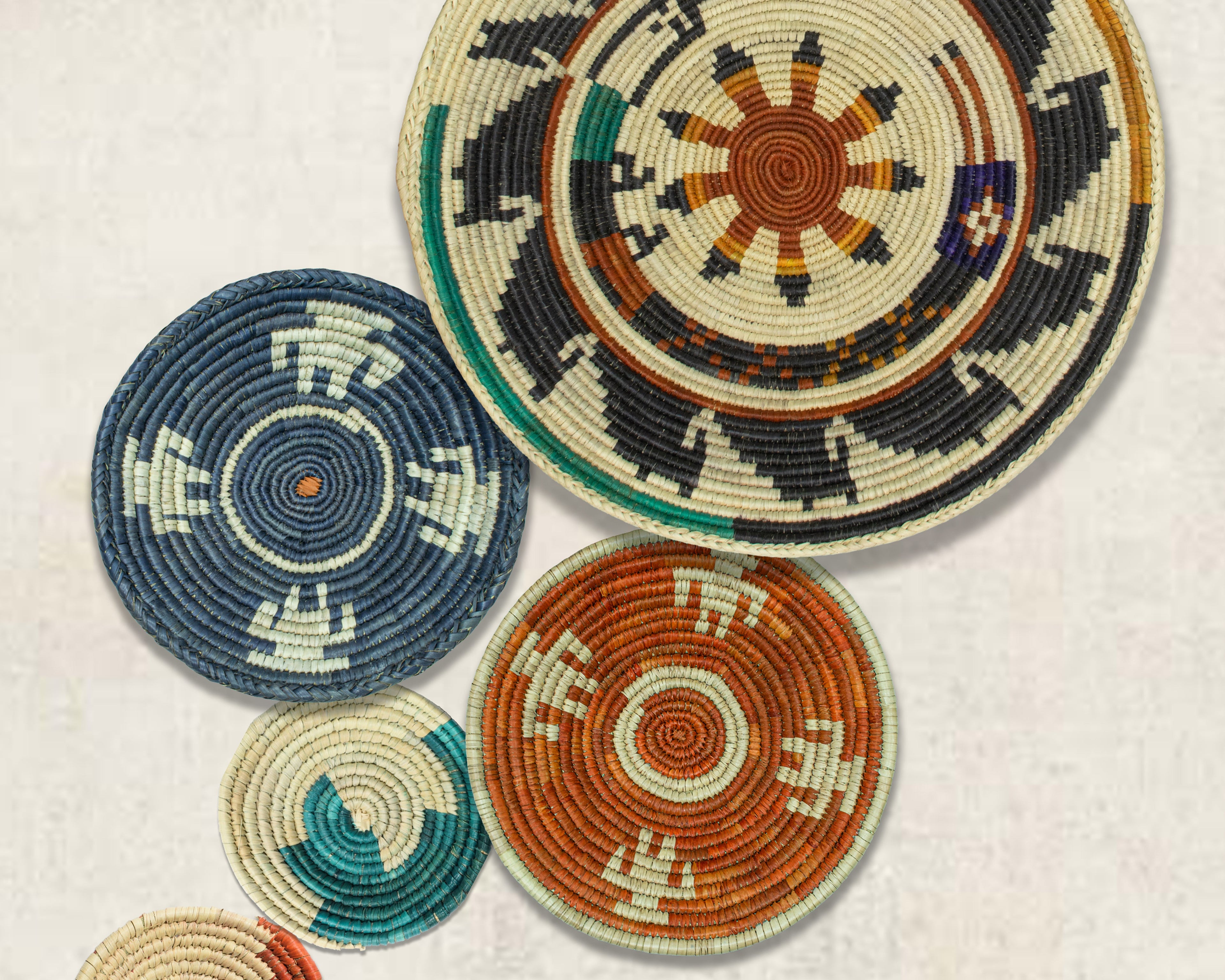 Set of 5 Handwoven wall baskets SET-68-5 N