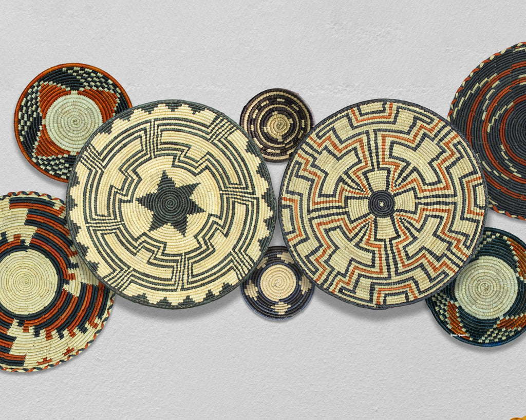 Set of 8 Handwoven wall baskets SET-254-8 N