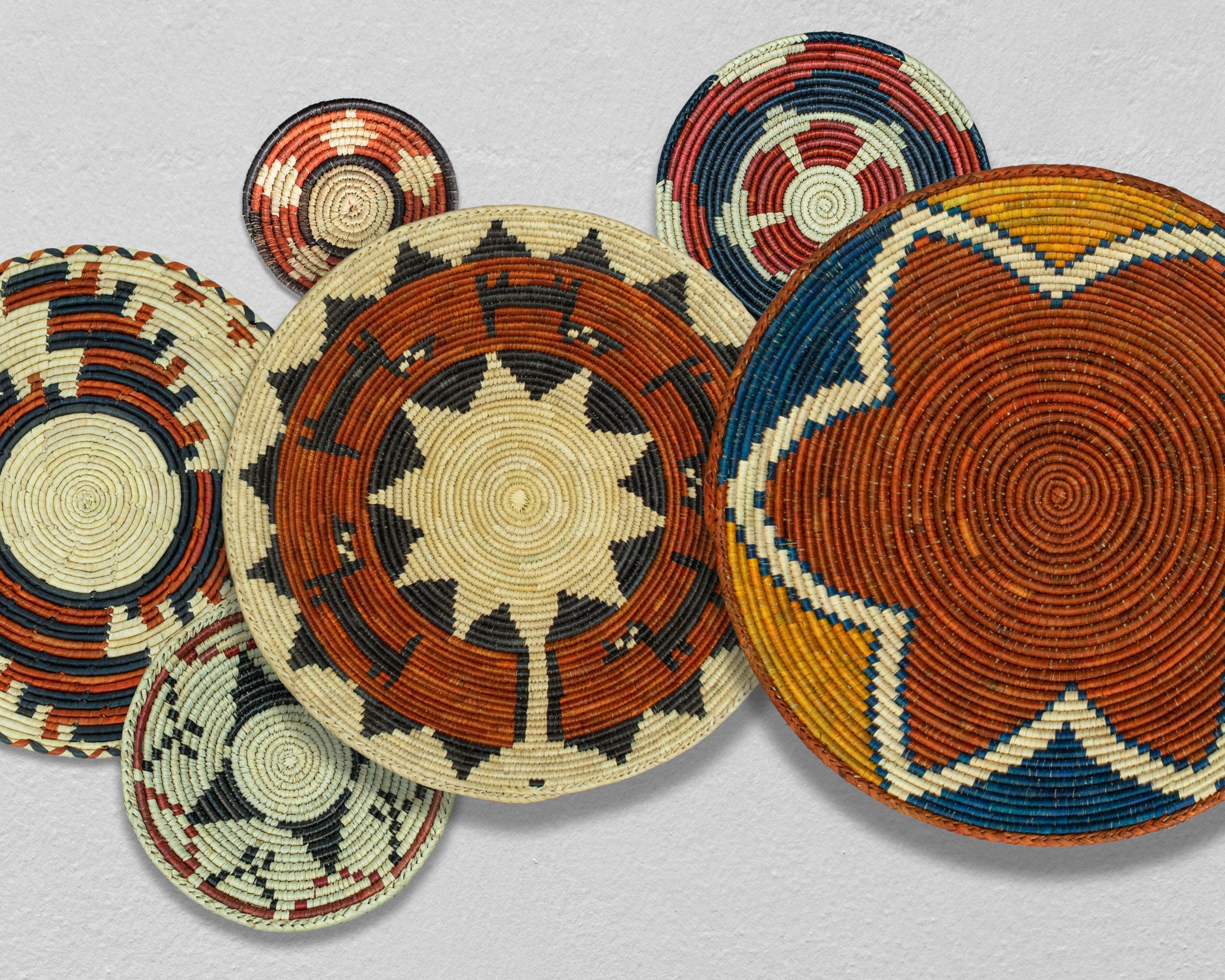 Set of 6 Handwoven wall baskets SET-269-6 N