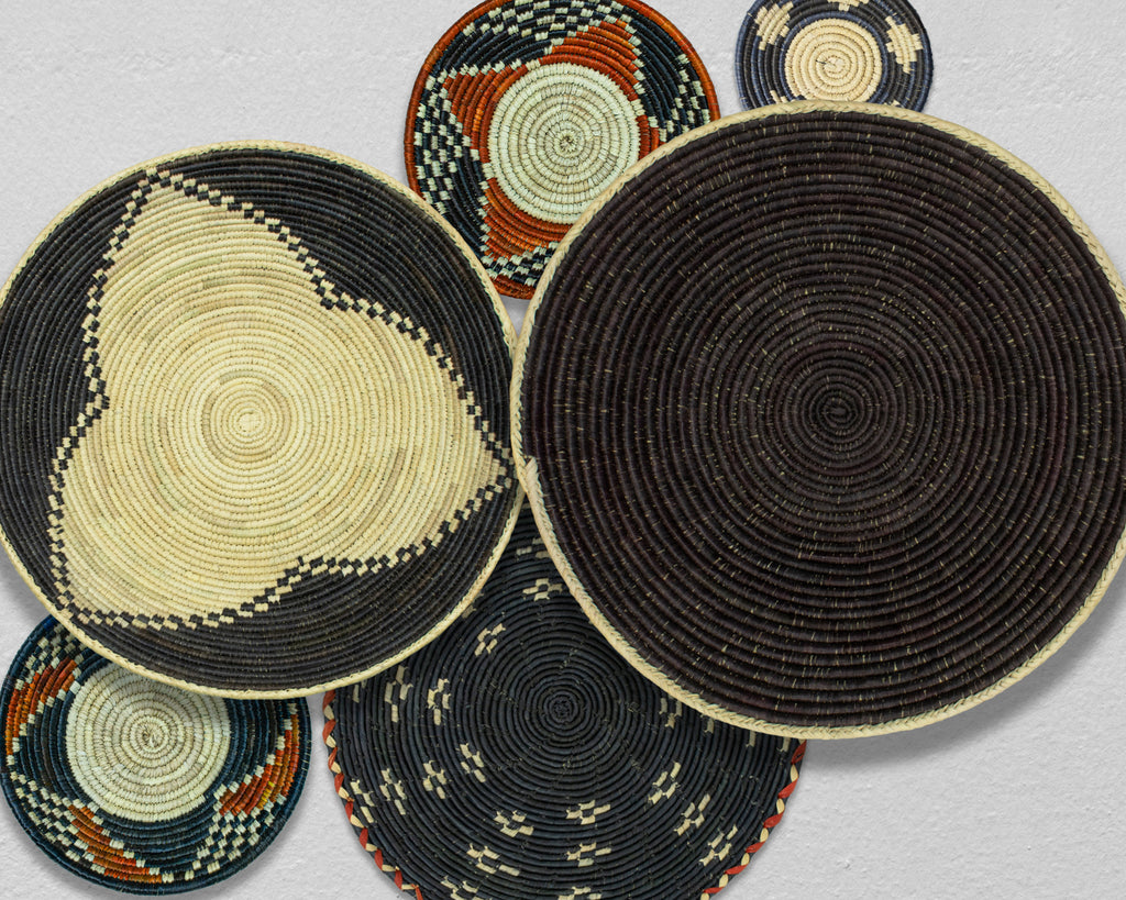 Set of 6 Handwoven wall baskets SET-273-6 N