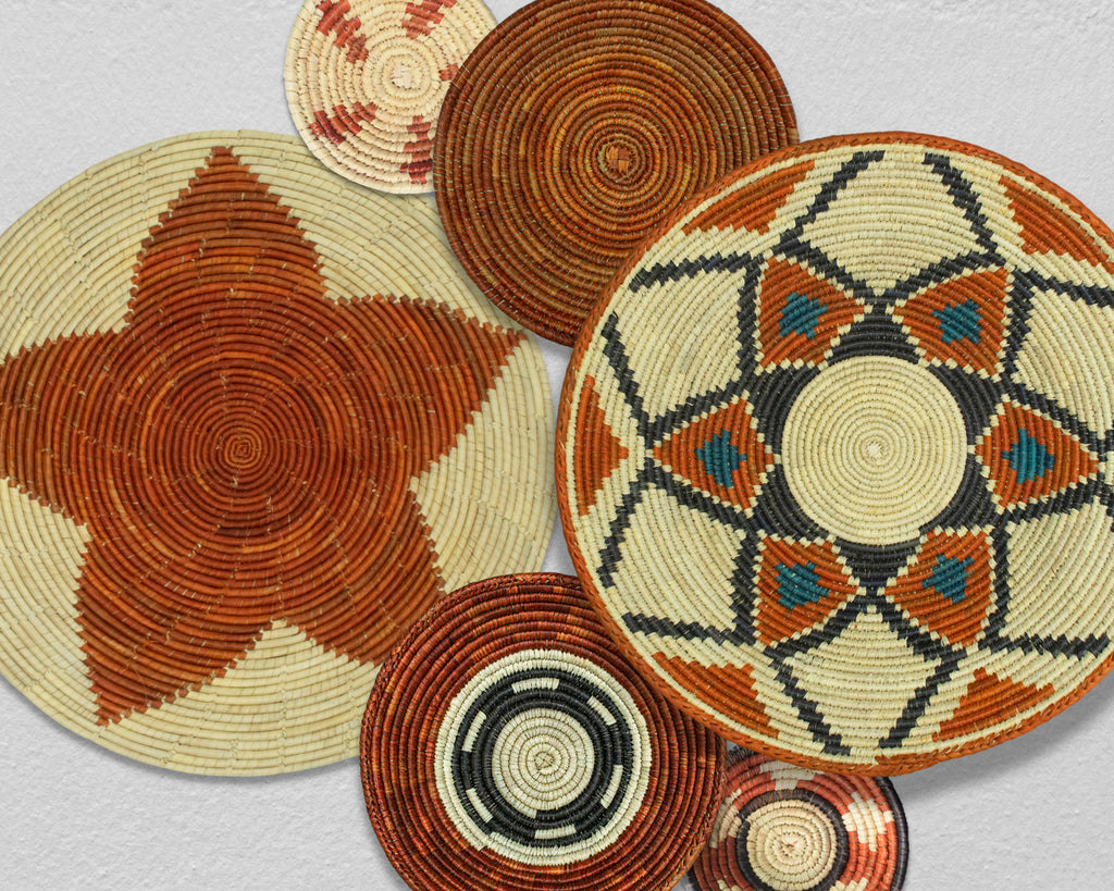 Set of 6 Handwoven wall baskets SET-379-6 N