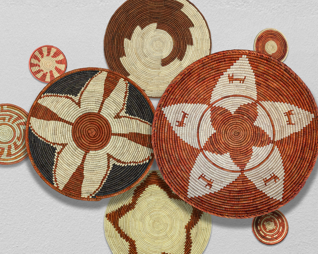 Set of 8 Handwoven wall baskets SET-332-8 N