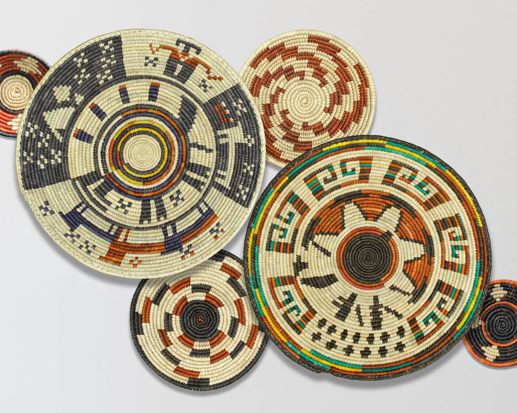 Set of 6 Handwoven wall baskets SET-283-6 N