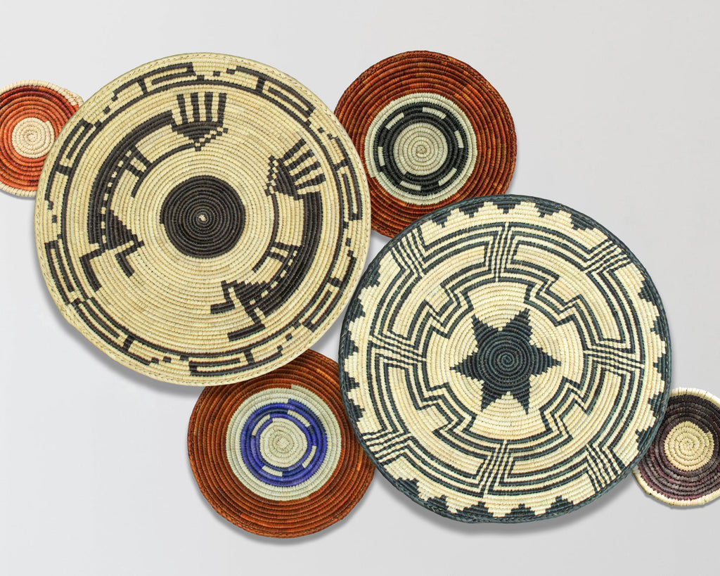 Set of 6 Handwoven wall baskets SET-284-6 N