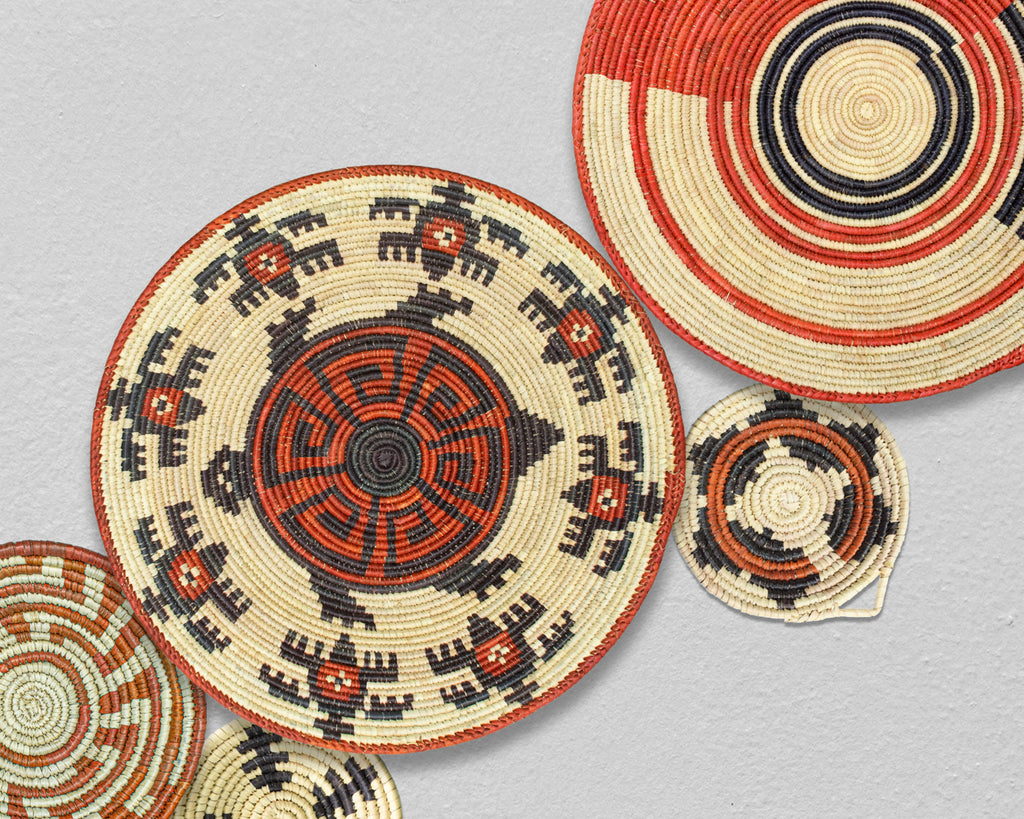 Set of 7 Handwoven wall baskets Set 303-7-N