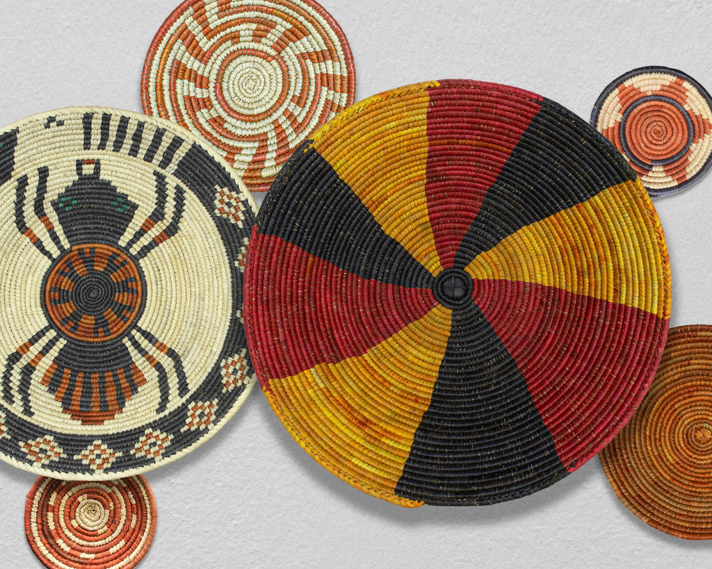 Set of 6 Handwoven wall baskets SET-375-6 N