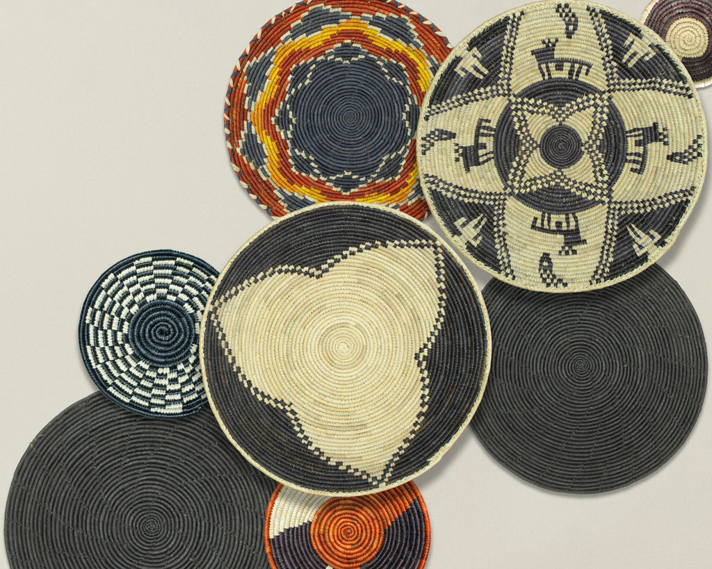 Set of 8 Handwoven wall baskets SET-349-8 N