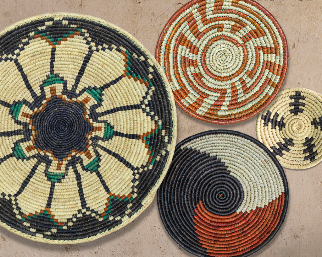 Set of 5 Handwoven wall baskets SET-67-5 N