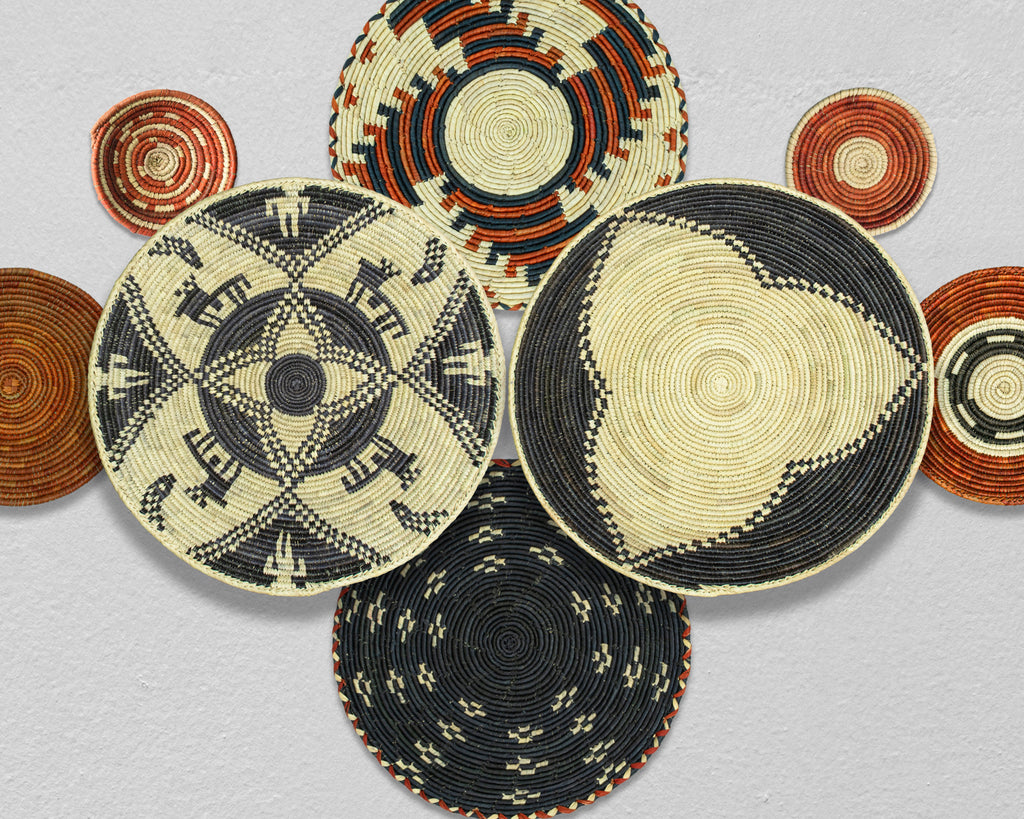 Set of 8 Handwoven wall baskets SET-249-8 N