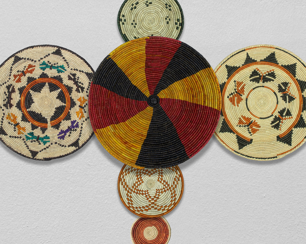 Set of 6 Handwoven wall baskets SET-298-6 N