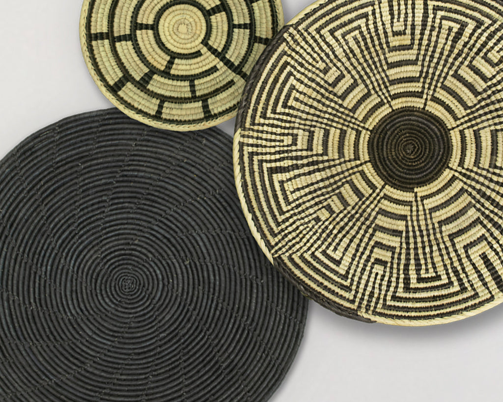 Set of 3 Handwoven wall baskets SET-207-3 N