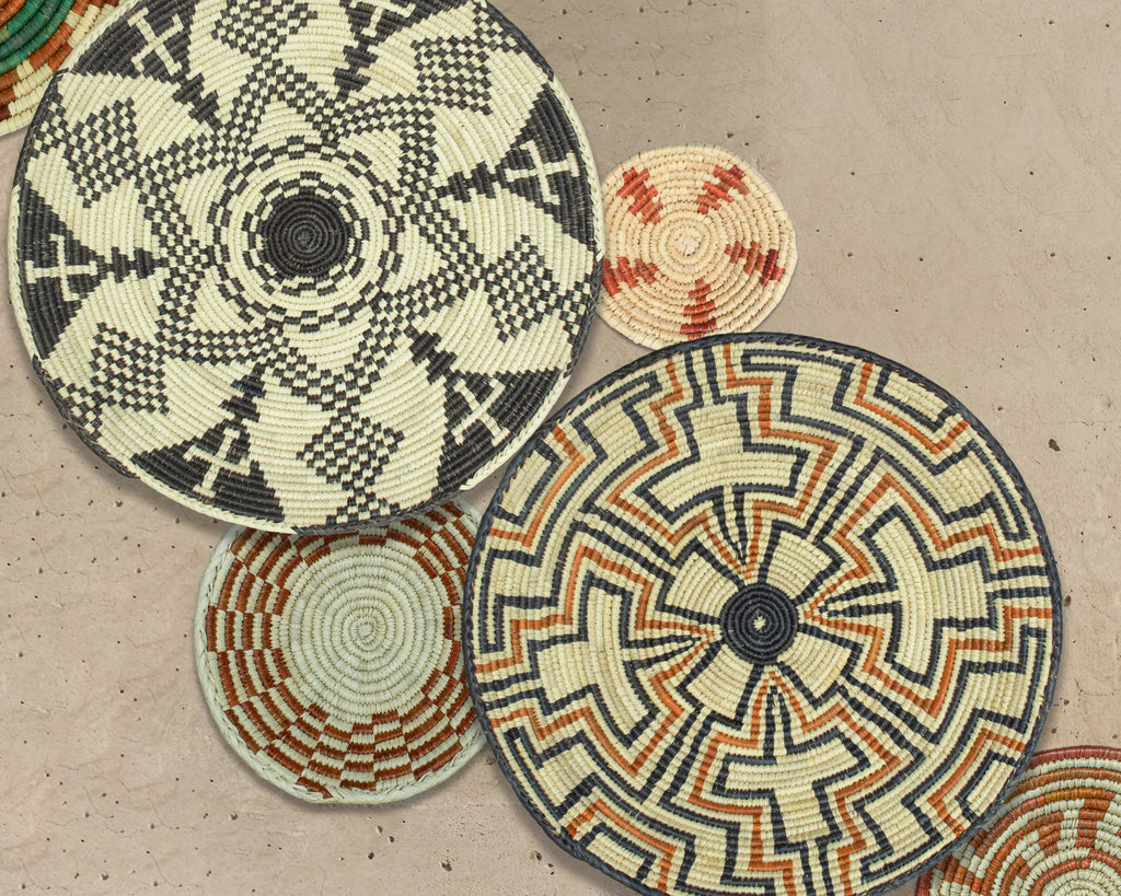 Set of 6 Handwoven wall baskets SET-295-6 N