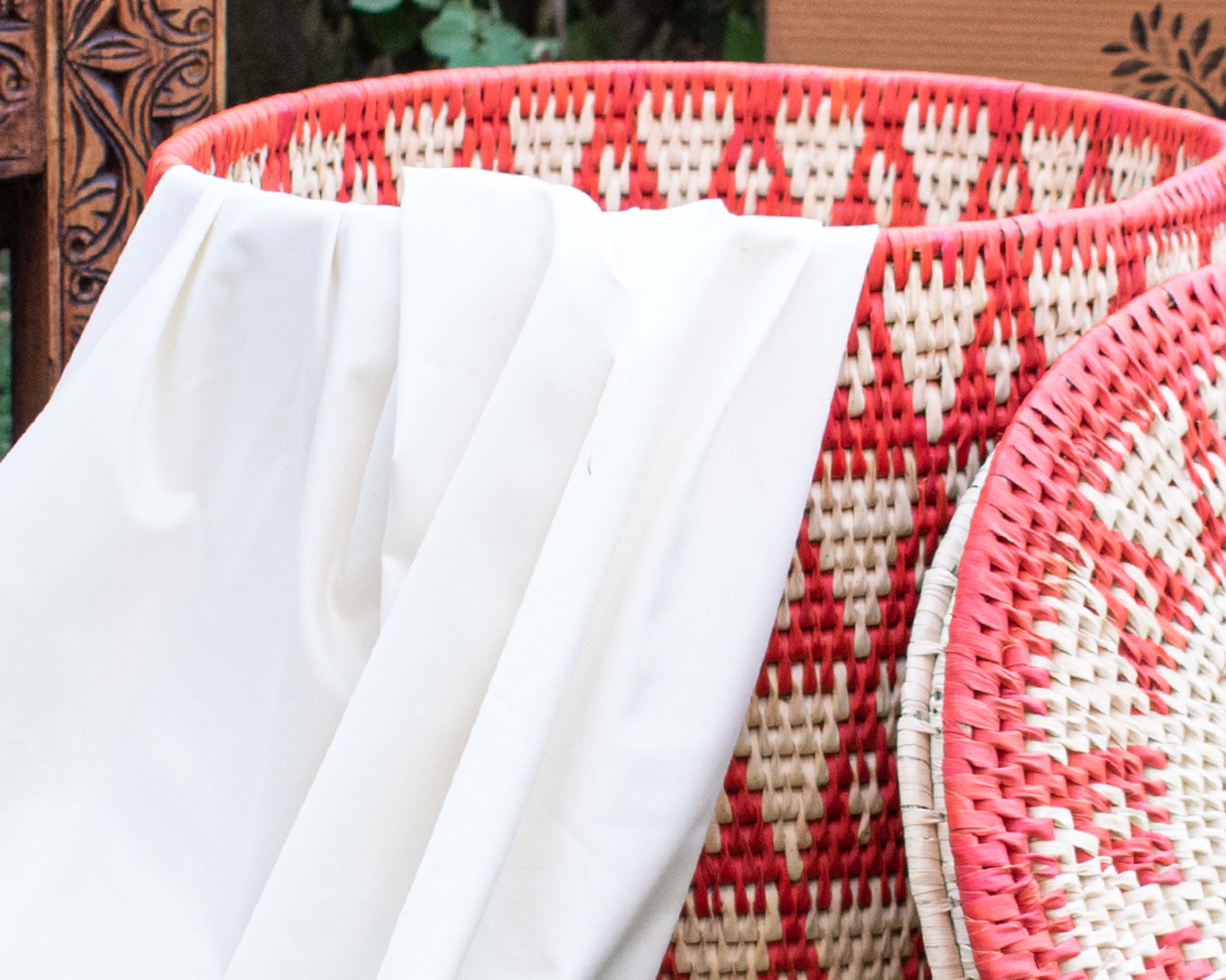 Multi Pyramids Red Large Storage Laundry Basket BL-1212-16