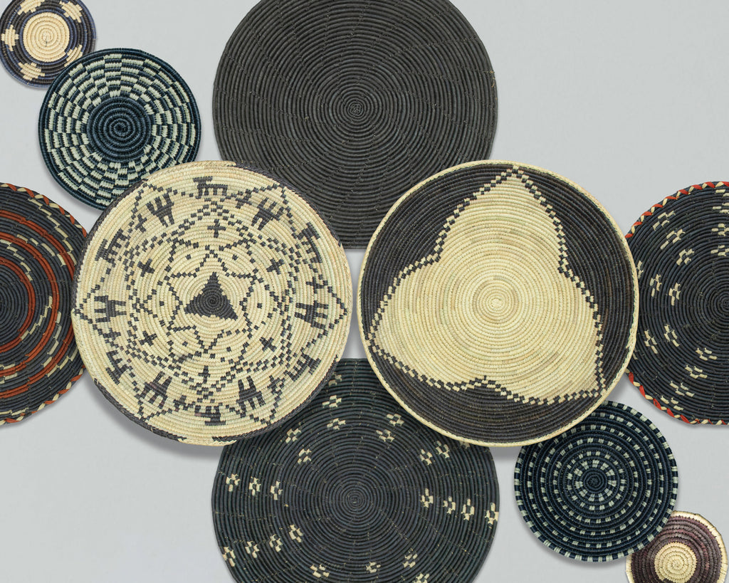 Set of 10 Handwoven wall baskets SET-410-10 N