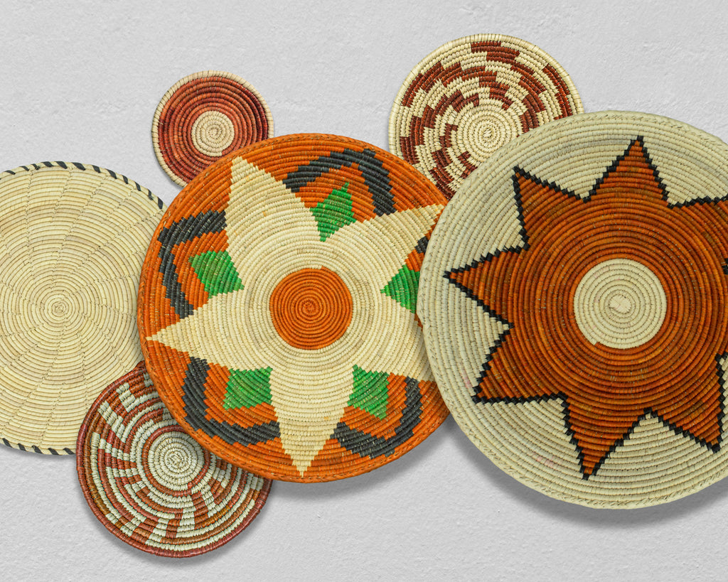 Set of 6 Handwoven wall baskets SET-268-6 N