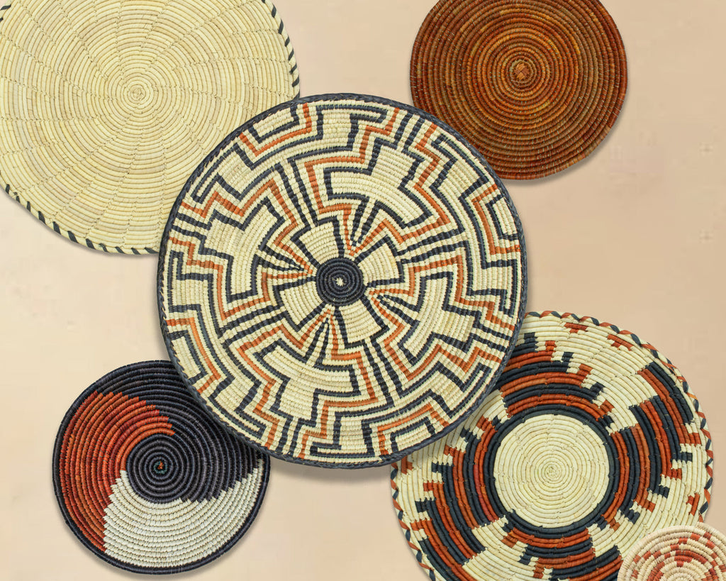 Set of 6 Handwoven wall baskets SET-373-6 N