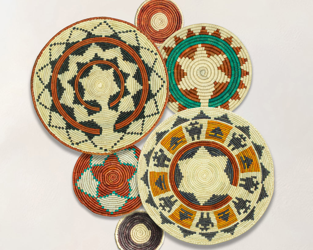 Set of 6 Handwoven wall baskets SET-287-6 N