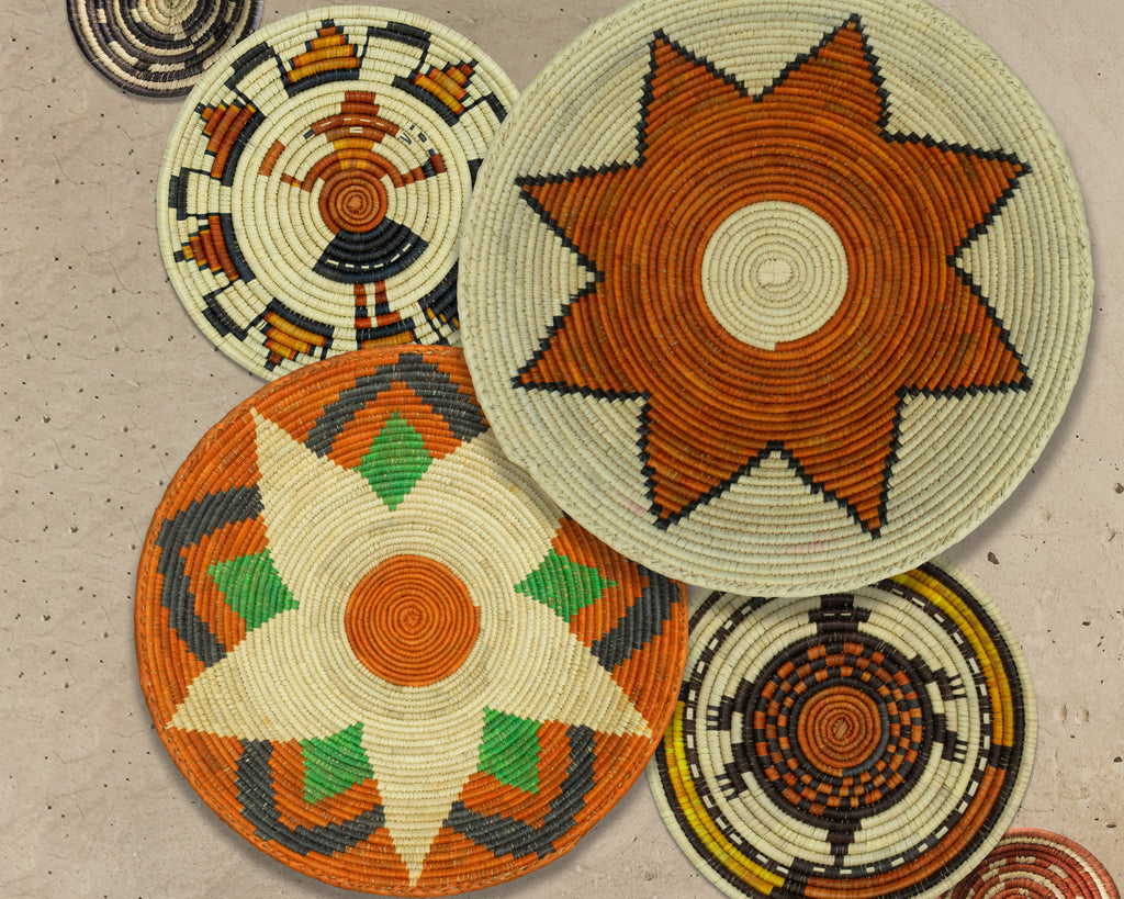 Set of 6 Handwoven wall baskets SET-300-6 N