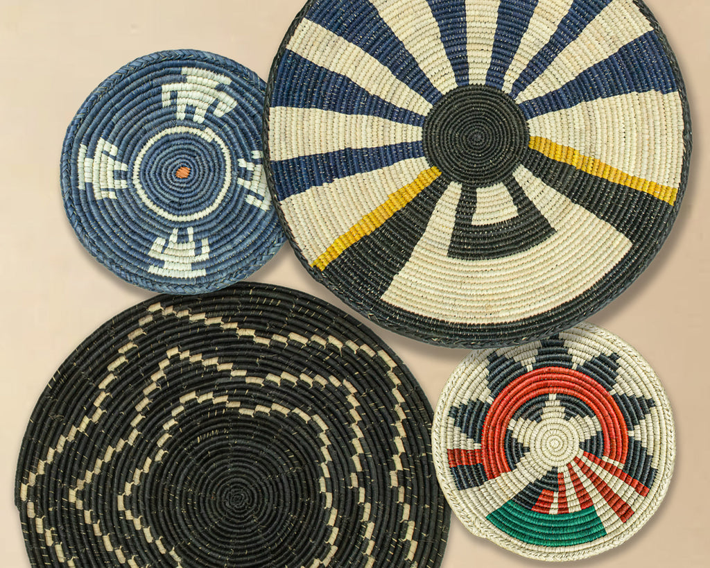 Set of 4 Handwoven wall baskets SET-231-4 N