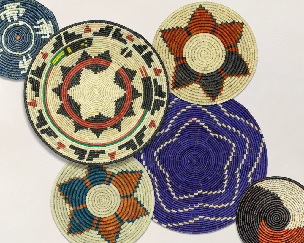 Set of 6 Handwoven wall baskets SET-282-6 N