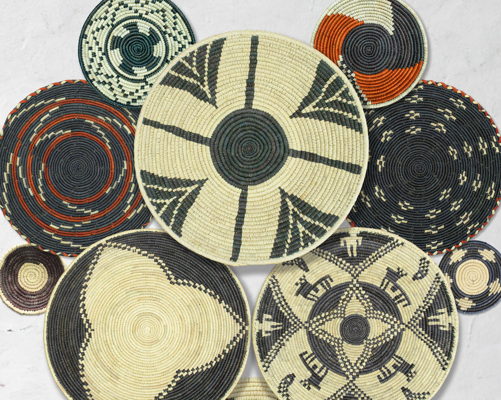 Set of 10 Handwoven wall baskets SET-401-10 N