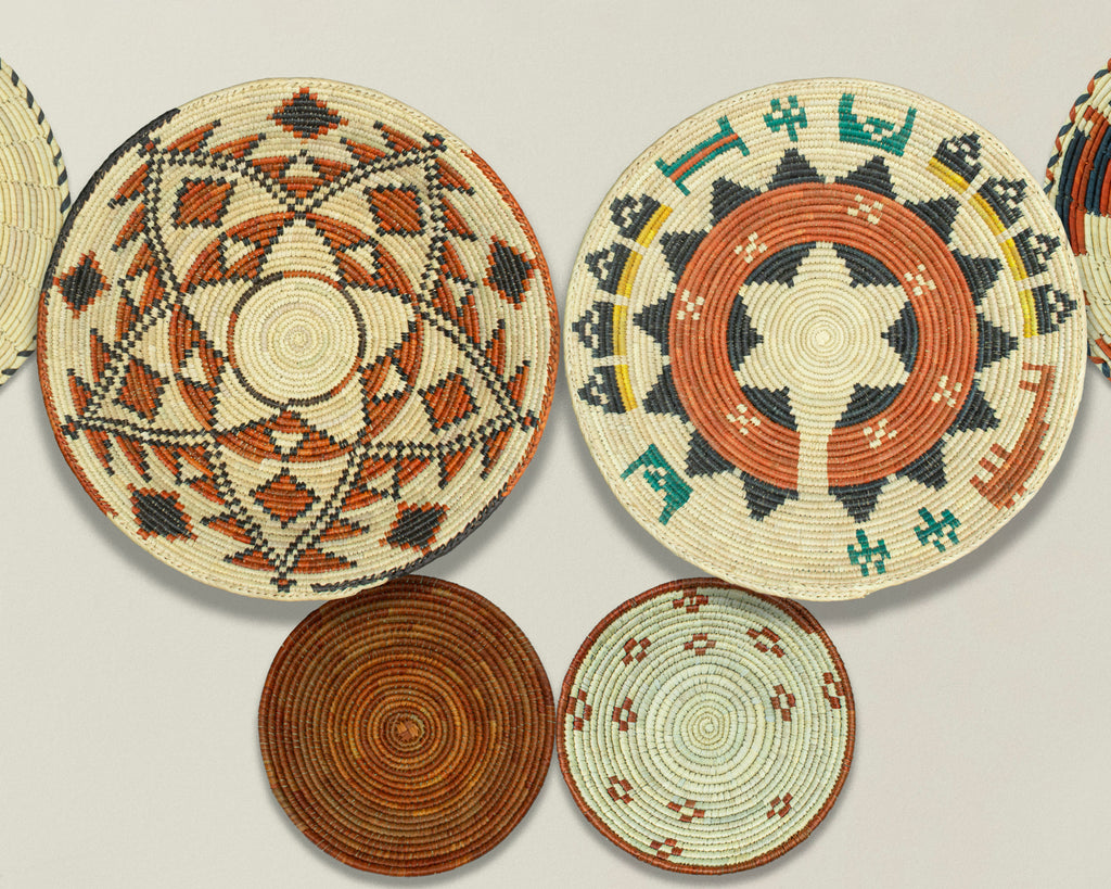 Set of 6 Handwoven wall baskets SET-383-6 N