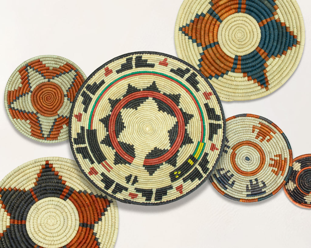 Set of 6 Handwoven wall baskets SET-394-6 N