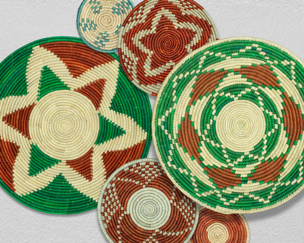 Set of 6 Handwoven wall baskets SET-381-6 N