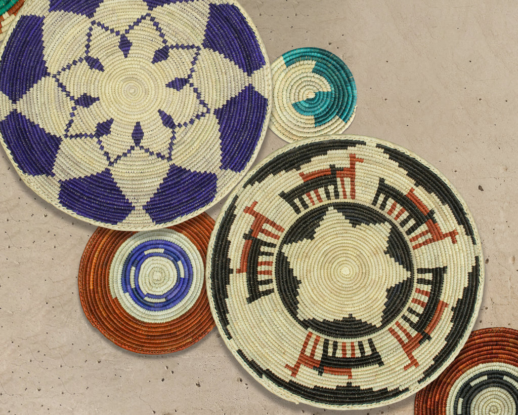 Set of 6 Handwoven wall baskets SET-293-6 N