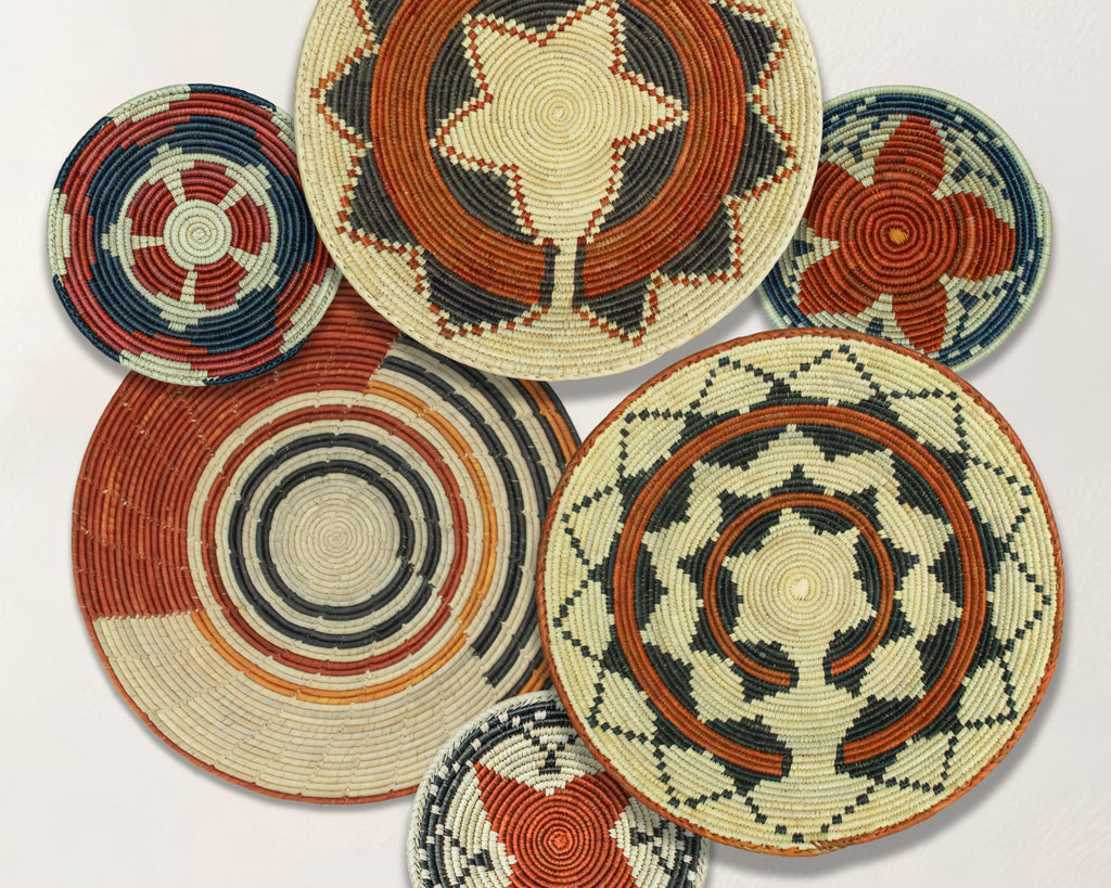 Set of 6 Handwoven wall baskets SET-292-6 N