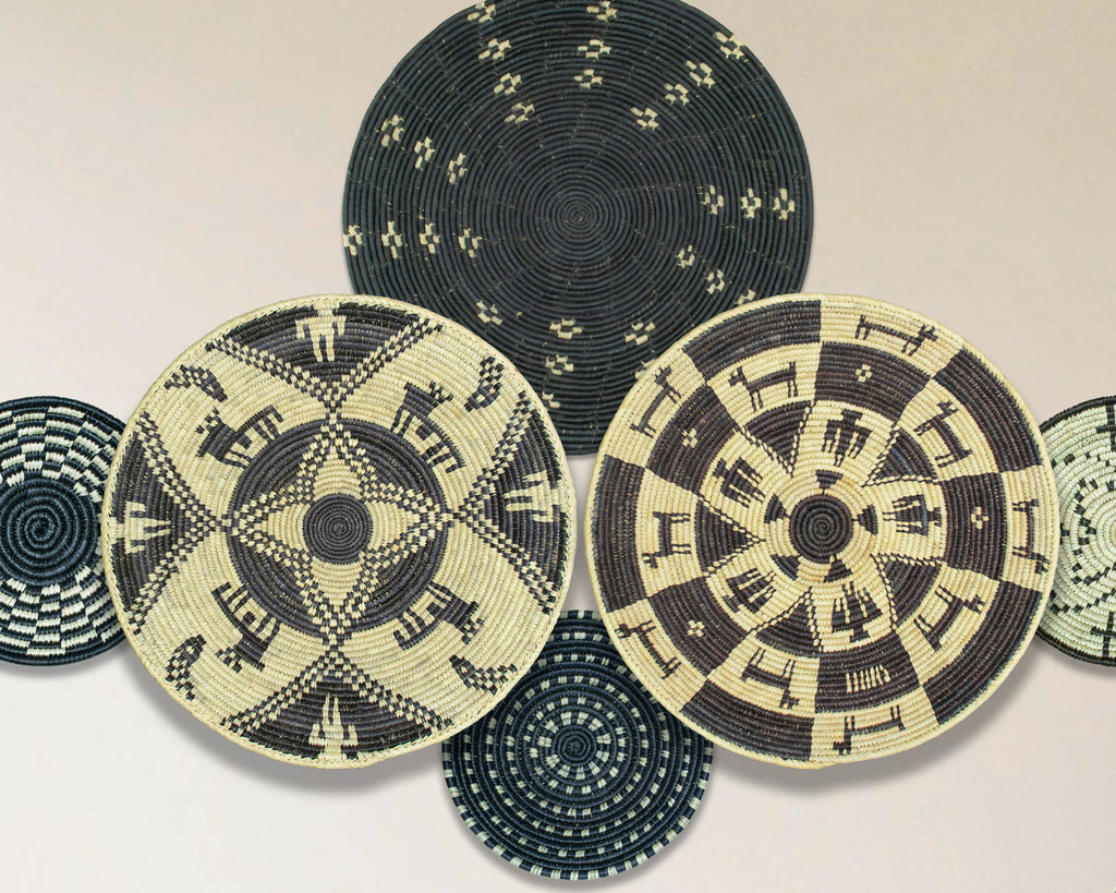 Set of 8 Handwoven wall baskets SET-361-8 N