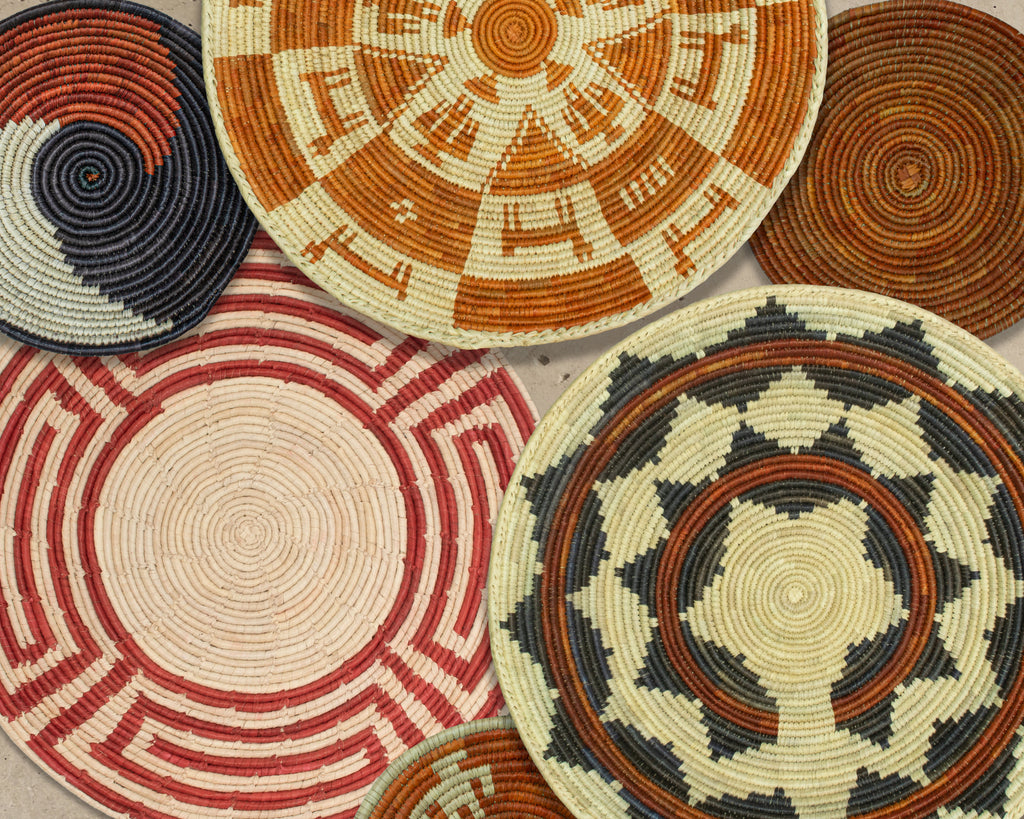 Set of 6 Handwoven wall baskets SET-291-6 N